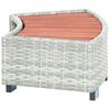 vidaXL Spa-Einstiegsstufe Hellgrau Poly Rattan 92x45x25 cm