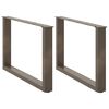 vidaXL Couchtischbeine U-Form 2 Stk. Naturstahl 60x(42-43) cm Stahl