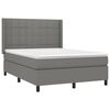 vidaXL Boxspringbett mit Matratze & LED Dunkelgrau 140x190 cm Stoff