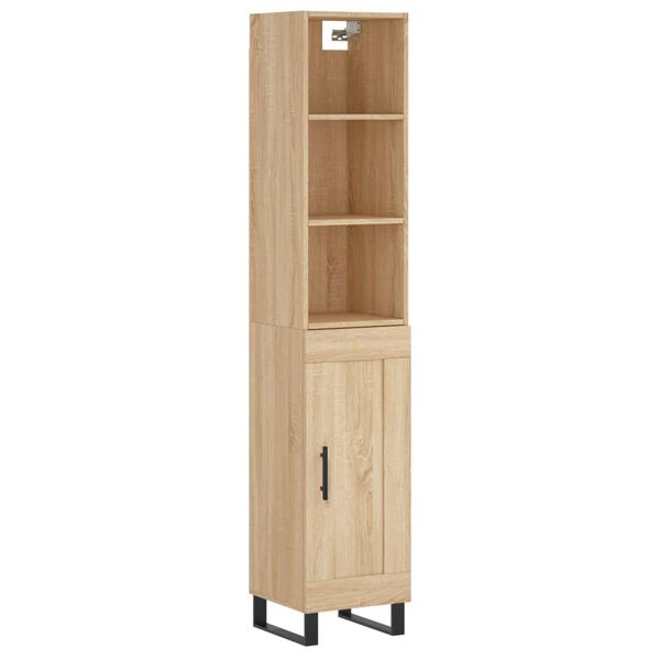 vidaXL Highboard Sonoma-Eiche 34,5x34x180 cm Holzwerkstoff