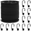vidaXL Bungee-Schn&uuml;re mit Haken 4 mm Schwarz PP und Gummi