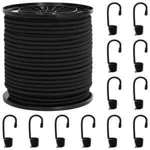 vidaXL Bungee-Schn&uuml;re mit Haken 4 mm Schwarz PP und Gummi