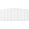 vidaXL Gabionen mit Hochbogen 4 Stk. 400x50x160/180cm Verzinktes Eisen
