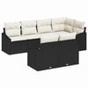 vidaXL Gartensofa-set 7 Stk. Schwarz und Wei&szlig; Poly-Rattan