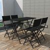 vidaXL 5-tlg. Garten-Essgruppe Klappbar Stahl Poly Rattan Schwarz