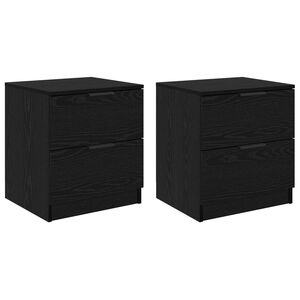 vidaXL Nachttisch 2 stk. Schwarz Eichen-Optik 45 x 39 x 50 cm
