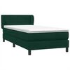 vidaXL Boxspringbett mit Matratze Dunkelgr&uuml;n 90x220 cm Samt