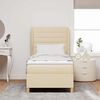 vidaXL Boxspringbett mit Matratze Dunkelgrau 90x190 cm Creme Stoff