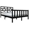 vidaXL Massivholzbett Schwarz Kiefer 150x200 cm