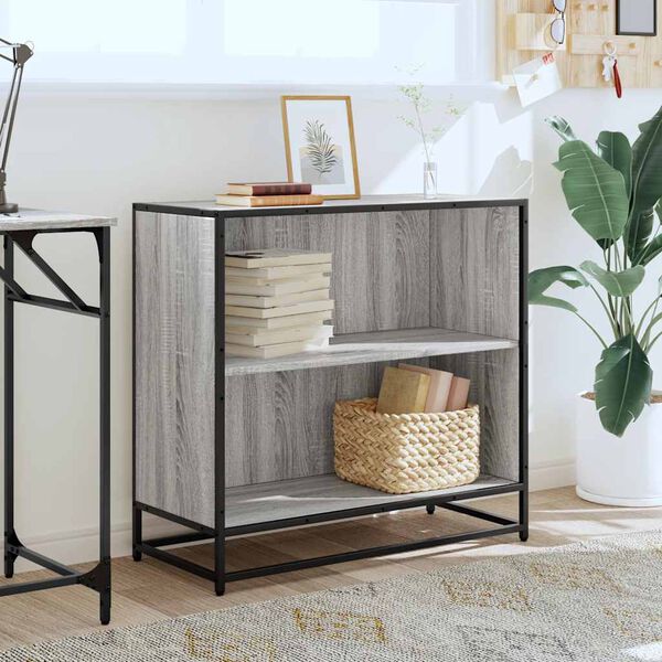 vidaXL Bücherschrank Grau Sonoma 80,5x35x76 cm Holzwerkstoff