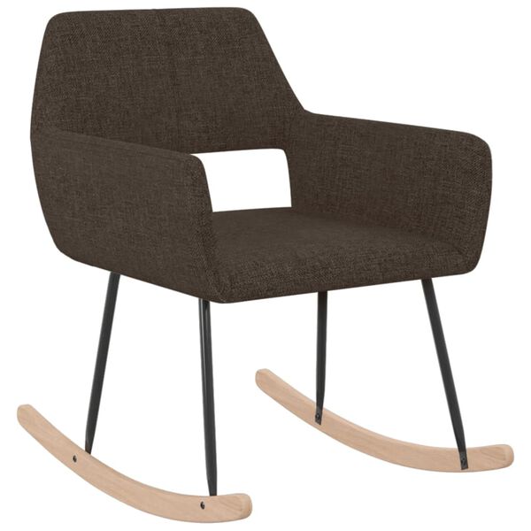 vidaXL Schaukelstuhl Dunkelbraun Stoff