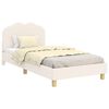 vidaXL Kinderbettgestell mit Kopfteil Creme 90 x 200 cm Boucl&eacute;