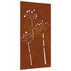 vidaXL Garten-Wanddeko 105x55 cm Cortenstahl Blumen-Design