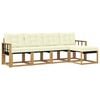 vidaXL Outdoor-Sofagarnitur mit Kissen 5 pcs Wei&szlig; und Creme