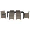 vidaXL Garten Essgruppe 7 pcs Grau Poly-Rattan