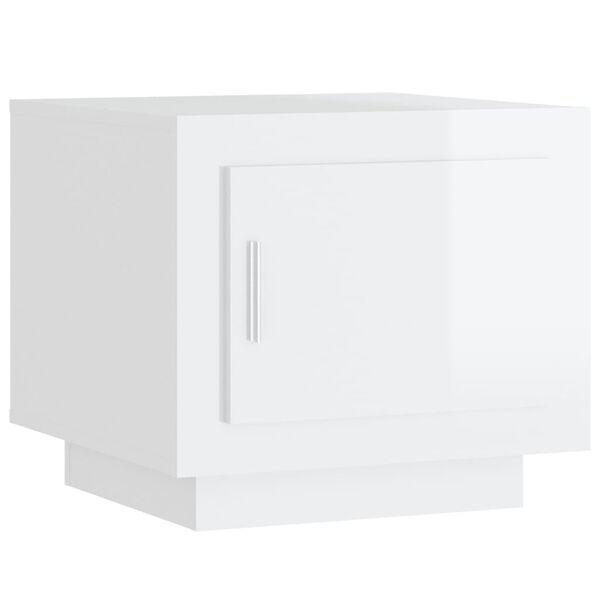 vidaXL Couchtisch Hochglanz-Wei&szlig; 51x50x45 cm Holzwerkstoff