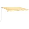 vidaXL Markise Manuell Einziehbar 450x300 cm Gelb und Wei&szlig;