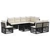 vidaXL Gartensofa-set 9 stk. Schwarz und Cremewei&szlig; Poly-Rattan