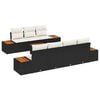 vidaXL Gartensofa-set mit Kissen 8 pcs Schwarz Poly Rattan