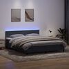 vidaXL Boxspringbett mit Matratze & LED Dunkelgrau 180x210 cm Samt