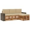 vidaXL Outdoor-Sofagarnitur mit Kissen 4 pcs Natur und Beige