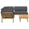 vidaXL Sofa Set mit Kissen Uni 4 pcs Anthrazit Massivholz Akazie