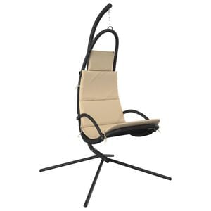 vidaXL Garten-H&auml;ngestuhl mit Kissen Creme Oxford-Gewebe und Stahl