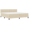 vidaXL Boxspringbett mit Matratze Creme 200 x 200 cm Stoff
