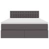 vidaXL Bett mit Stauraum und LED Grau 140 x 200 cm Kunstleder