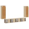vidaXL TV-Wandregal-Set Wandmontiert 4 pcs Sonoma-Eiche Holzwerkstoff