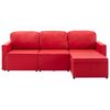 vidaXL Modulares 3-Sitzer Schlafsofa Rot Kunstleder