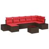 vidaXL Gartensofa-set mit Kissen 8 pcs Braun Poly-Rattan