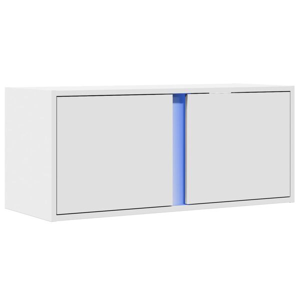 vidaXL TV-Wandschrank mit LED-Beleuchtung Wei&szlig; 80x31x35 cm