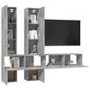 vidaXL 6-tlg. TV-Schrank-Set Betongrau Holzwerkstoff
