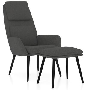 vidaXL Relaxsessel mit Hocker Dunkelgrau Stoff