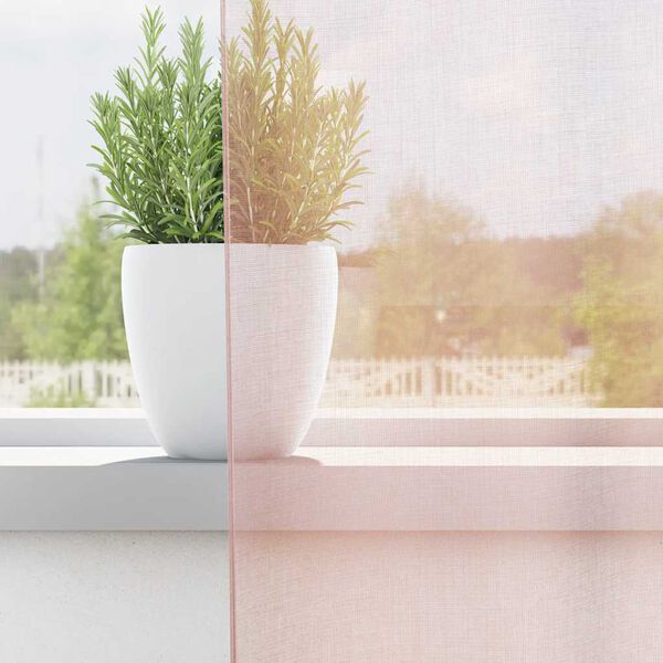 vidaXL Voile Vorh&auml;nge mit Stangentaschen 2 Stk. Hellrosa