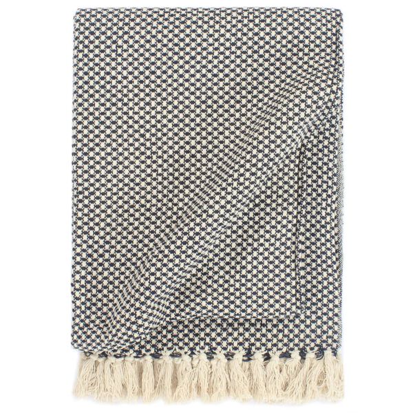 vidaXL Überwurf Baumwolle 160x210 cm Marineblau