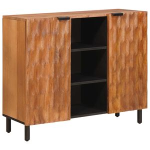 vidaXL Sideboard mit Regal Akazienbraune Oberfl&auml;che 90 x 33 x 75 cm