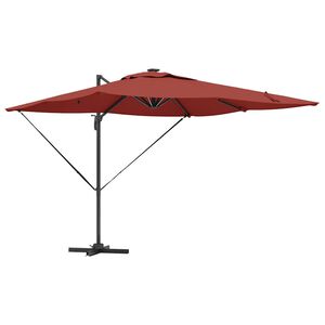 vidaXL Sonnenschirm mit LED-Lichtleisten Terrakotta 286 x 284 x 270 cm