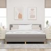 vidaXL Boxspringbett mit Matratze Taupe 180 x 200 cm Stoff