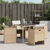 vidaXL Gartenstühle mit Kissen 4 Stk. Beige Poly Rattan