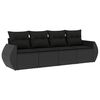 vidaXL 4-tlg. Garten-Sofagarnitur mit Kissen Schwarz Poly Rattan