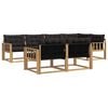 vidaXL Outdoor-Sofagarnitur mit Kissen 7 pcs Wei&szlig; und Schwarz