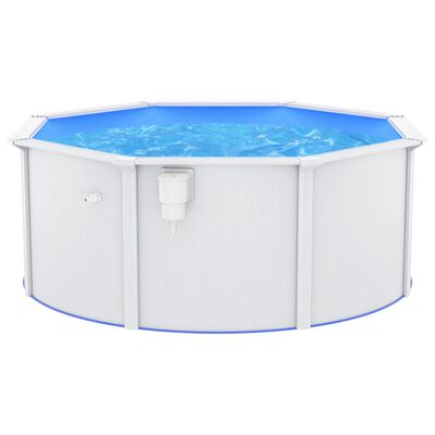 vidaXL Pool mit Stahlwand 300x120 cm Weiß