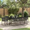 vidaXL Garten Essgruppe 9 pcs Grau Poly-Rattan