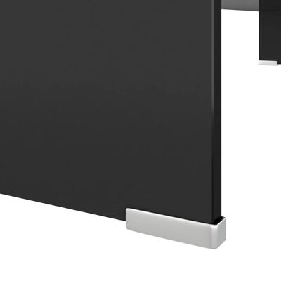 vidaXL TV-Tisch/Bildschirmerhöhung Glas Schwarz 100x30x13 cm