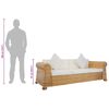 vidaXL 3-Sitzer-Sofa mit Kissen Natur Rattan