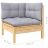 vidaXL 10-tlg. Garten-Lounge-Set mit Grauen Kissen Massivholz Kiefer