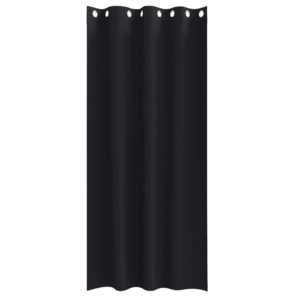 vidaXL Verdunkelungs-Vorh&auml;nge mit Ringen 2 pcs Schwarz 260 x 140 cm