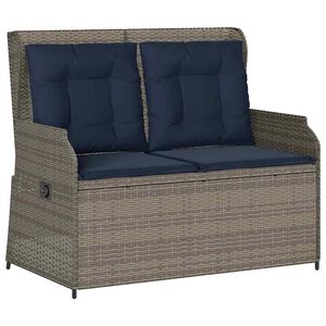 vidaXL Gartenbank Grau Poly-Rattan